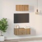 vidaXL Σετ επίπλου τηλεόρασης 2 τμχ. Artisan Oak Επεξεργασμένο Ξύλο