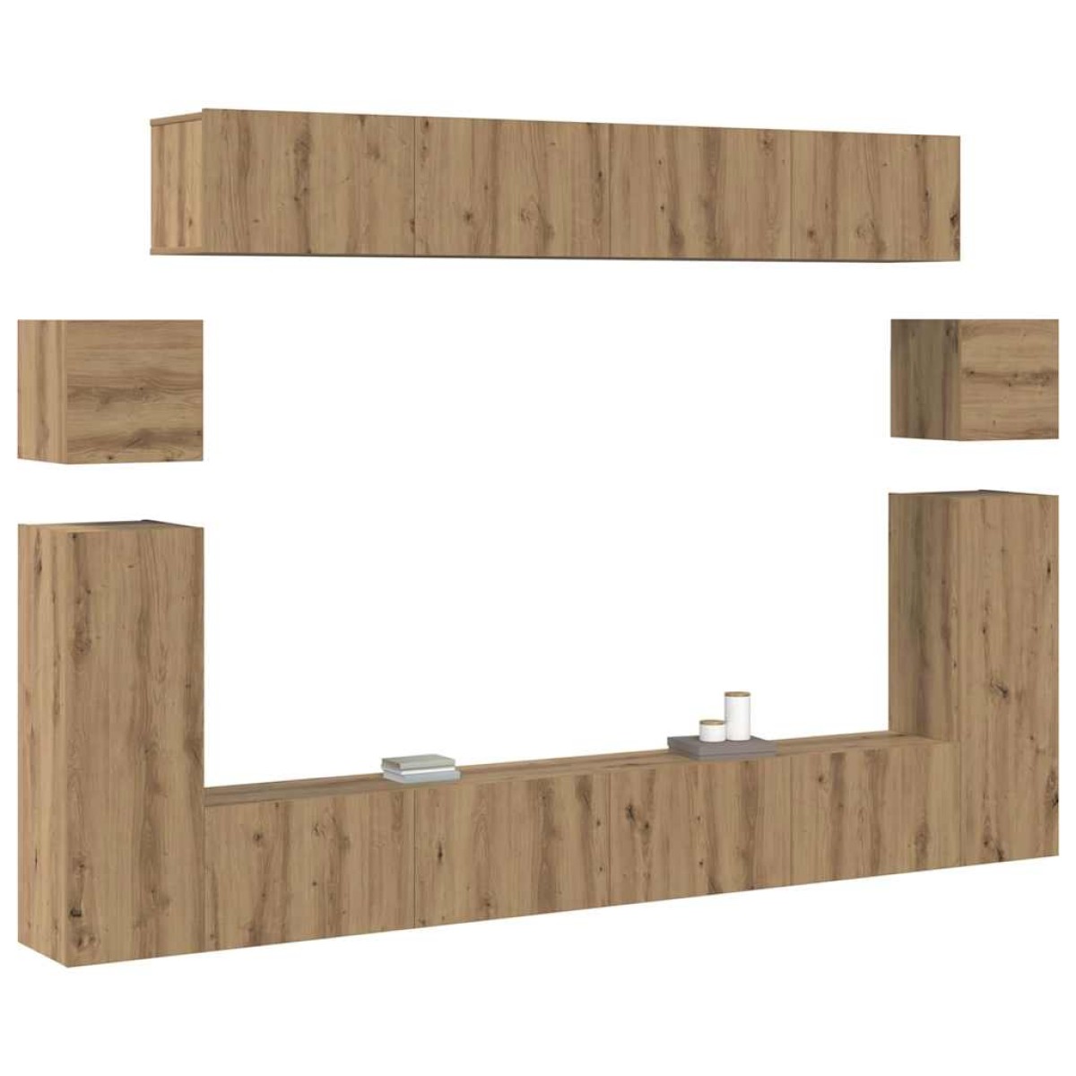 vidaXL Μονάδες TV Επιτοίχιο 4 pcs Artisan Oak Επεξεργασμένο ξύλο