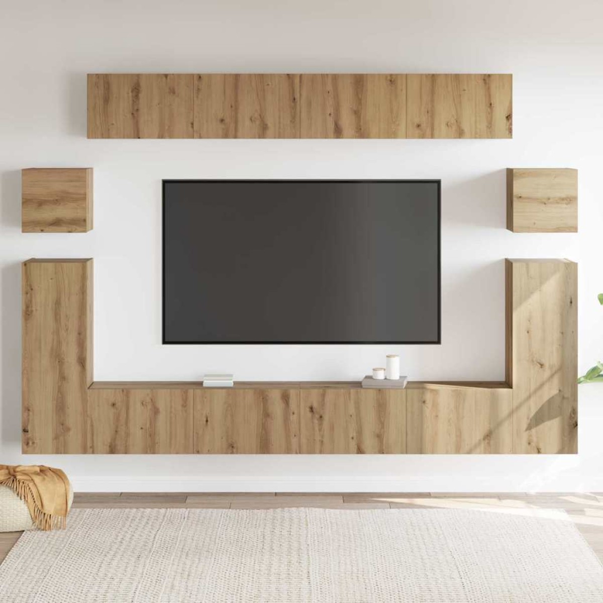 vidaXL Μονάδες TV Επιτοίχιο 4 pcs Artisan Oak Επεξεργασμένο ξύλο