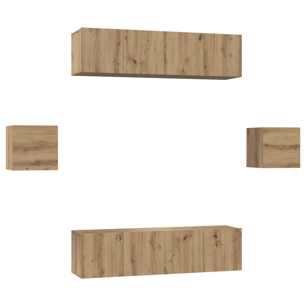 vidaXL Σετ επίπλου τηλεόρασης 6 τμχ. Artisan Oak Επεξεργασμένο Ξύλο