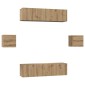 vidaXL Σετ επίπλου τηλεόρασης 6 τμχ. Artisan Oak Επεξεργασμένο Ξύλο