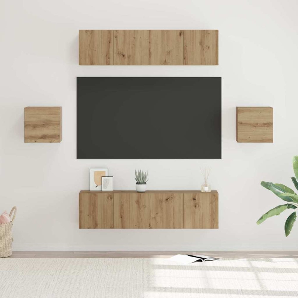 vidaXL Σετ επίπλου τηλεόρασης 6 τμχ. Artisan Oak Επεξεργασμένο Ξύλο