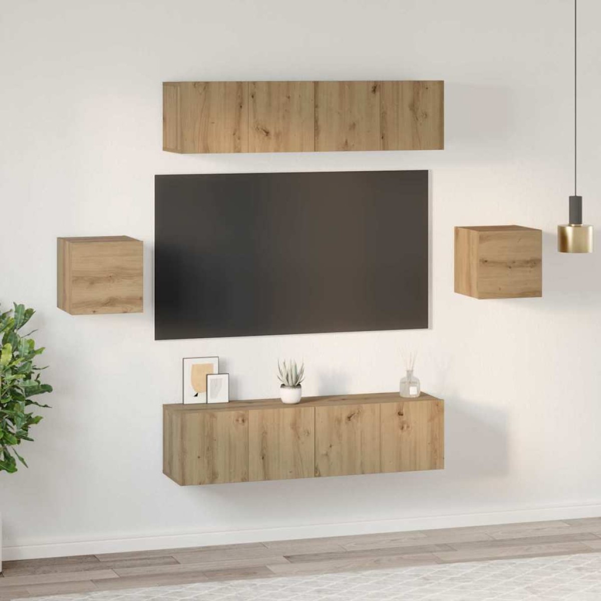 vidaXL Σετ επίπλου τηλεόρασης 6 τμχ. Artisan Oak Επεξεργασμένο Ξύλο