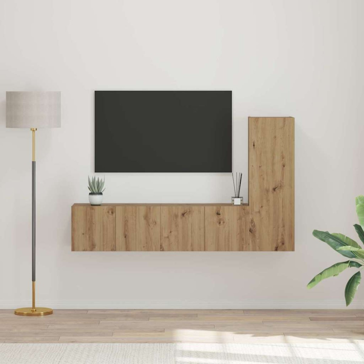 vidaXL Σετ επίπλου τηλεόρασης 3 τμχ. Artisan Oak Επεξεργασμένο Ξύλο