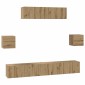 vidaXL Σετ επίπλου τηλεόρασης 7 τμχ. Artisan Oak Επεξεργασμένο Ξύλο