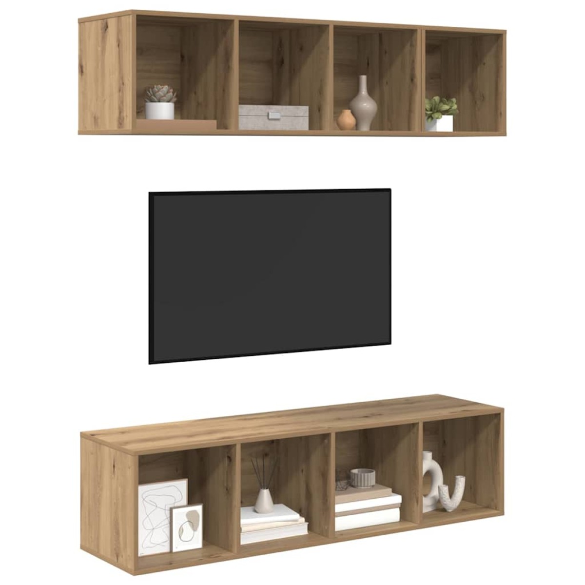 vidaXL Σετ επίπλου τηλεόρασης 3 τμχ. Artisan Oak Επεξεργασμένο Ξύλο