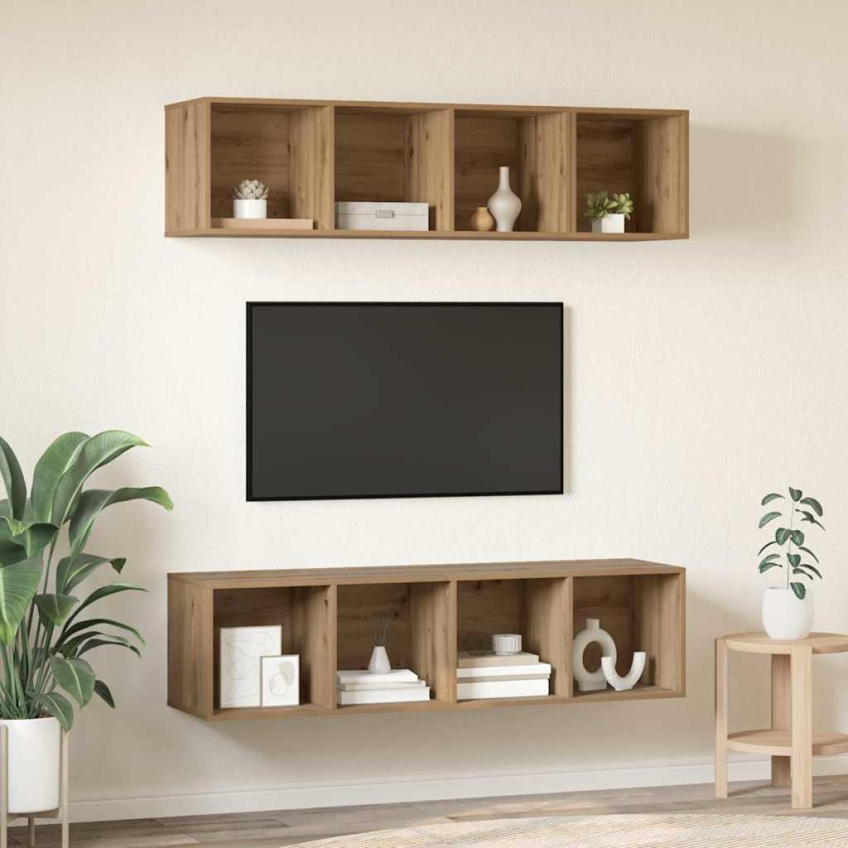 vidaXL Σετ επίπλου τηλεόρασης 3 τμχ. Artisan Oak Επεξεργασμένο Ξύλο