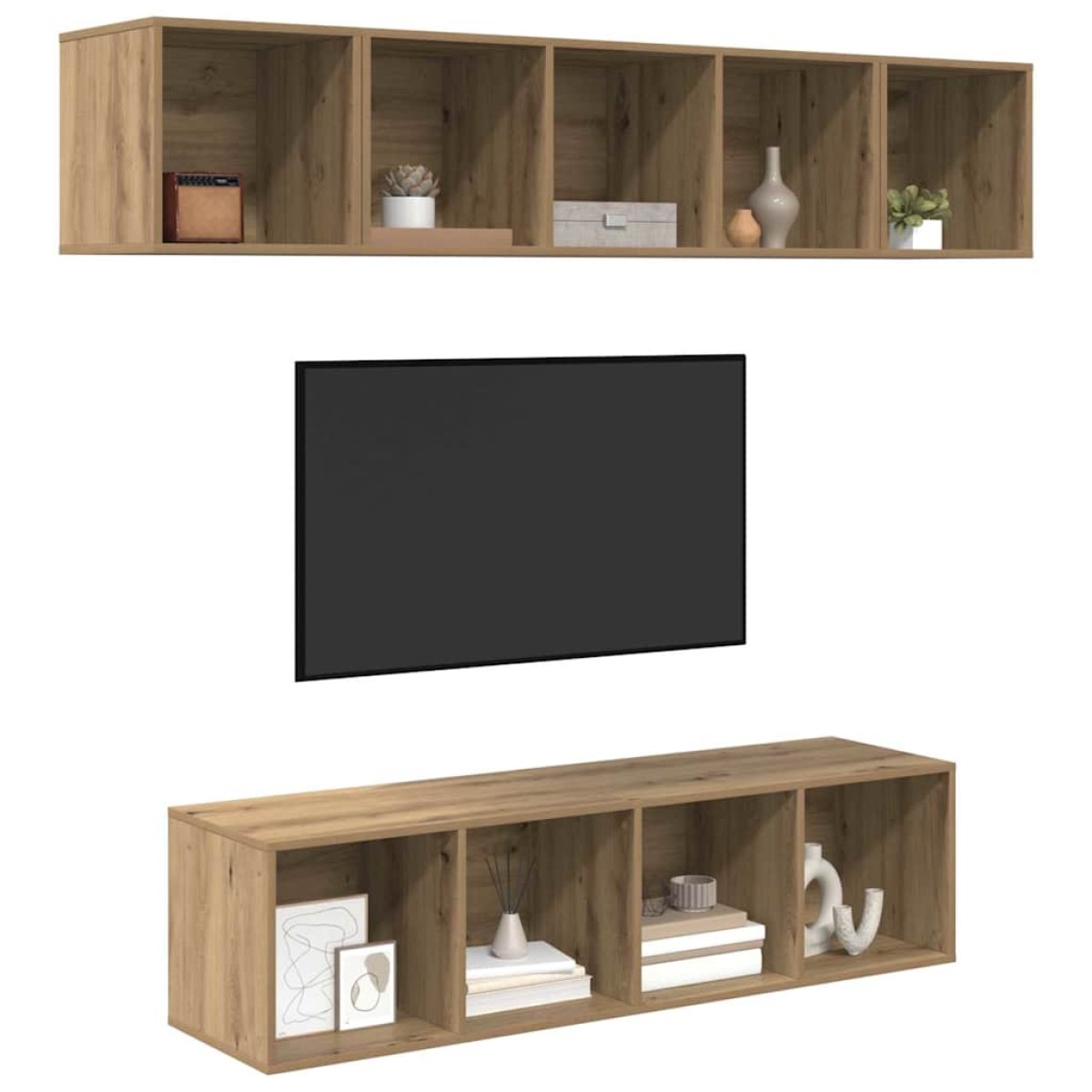 vidaXL Σετ επίπλου τηλεόρασης 4 τμχ. Artisan Oak Επεξεργασμένο Ξύλο