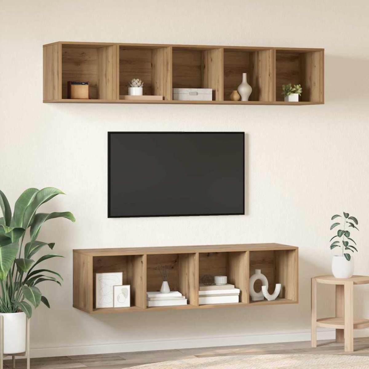 vidaXL Σετ επίπλου τηλεόρασης 4 τμχ. Artisan Oak Επεξεργασμένο Ξύλο