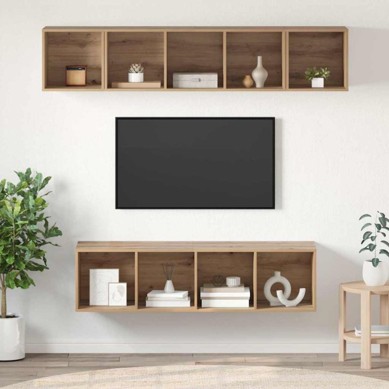 vidaXL Σετ επίπλου τηλεόρασης 4 τμχ. Artisan Oak Επεξεργασμένο Ξύλο