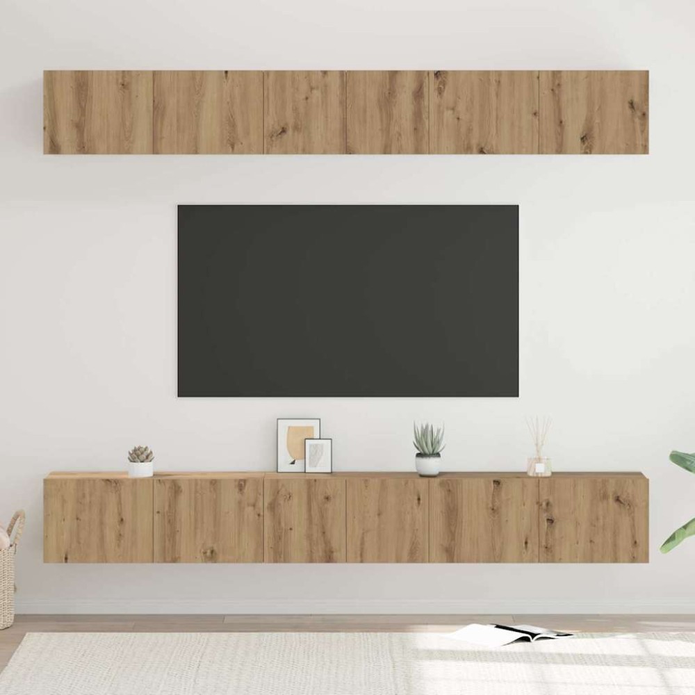 vidaXL Σετ επίπλου τηλεόρασης 6 τμχ. Artisan Oak Επεξεργασμένο Ξύλο
