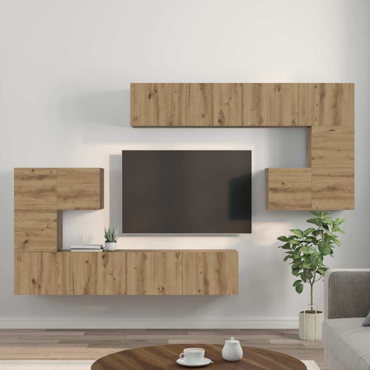 vidaXL Μονάδες TV 4 τμχ. Artisan Oak Επεξεργασμένο ξύλο