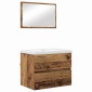 vidaXL Σετ Επίπλων Μπάνιου 3 τμχ. Παλιό Ξύλο 60 x 38,5 x 45 cm