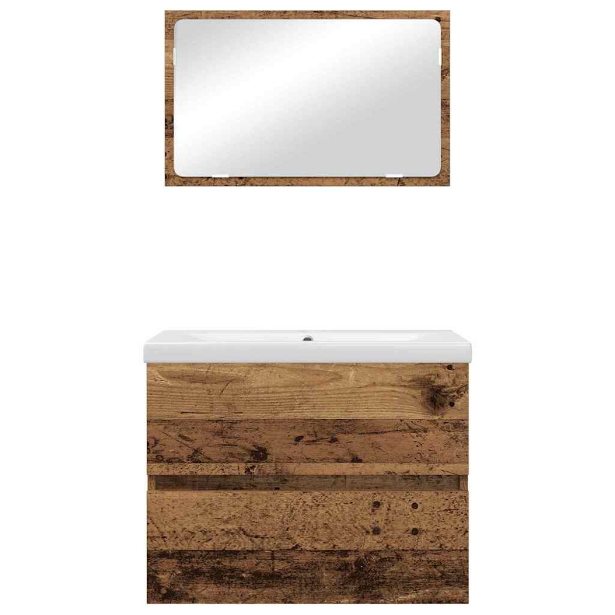 vidaXL Σετ Επίπλων Μπάνιου 3 τμχ. Παλιό Ξύλο 60 x 38,5 x 45 cm