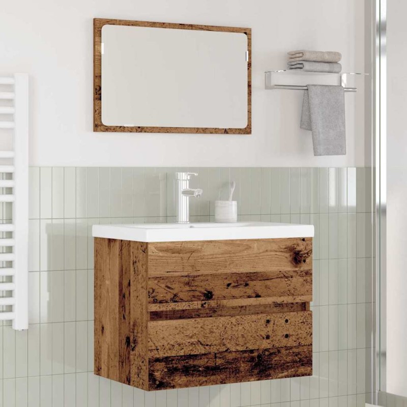 vidaXL Σετ Επίπλων Μπάνιου 3 τμχ. Παλιό Ξύλο 60 x 38,5 x 45 cm