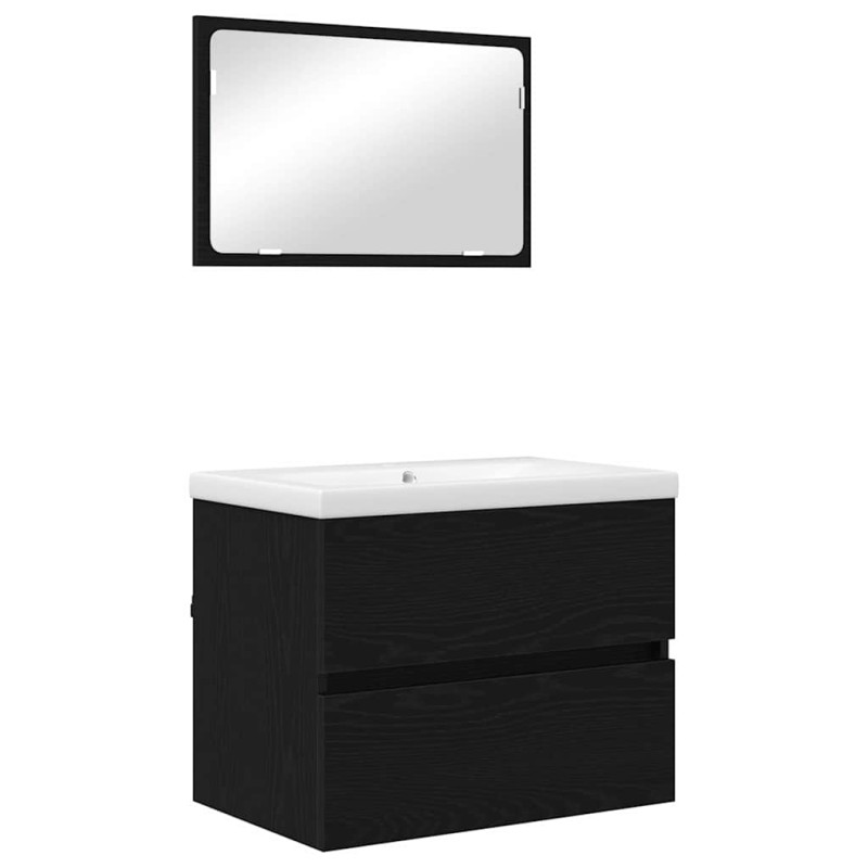 vidaXL Σετ Επίπλων Μπάνιου 3 τμχ. Μαύρη Οξυά 61 x 39 x 45 εκ