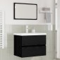 vidaXL Σετ Επίπλων Μπάνιου 3 τμχ. Μαύρη Οξυά 61 x 39 x 45 εκ