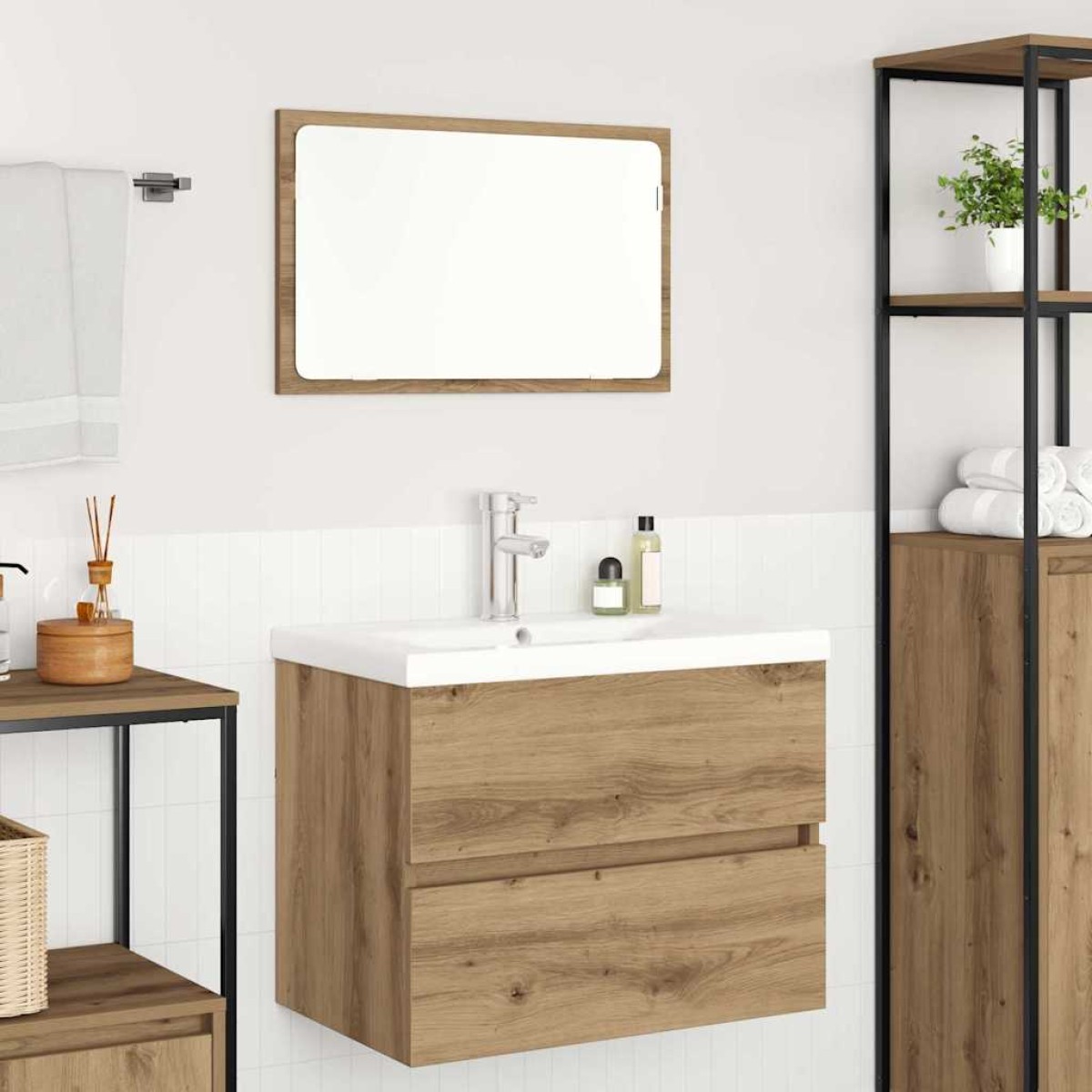vidaXL Σετ Επίπλων Μπάνιου 3 τμχ. Artisan Oak 61 x 39 x 45 εκ