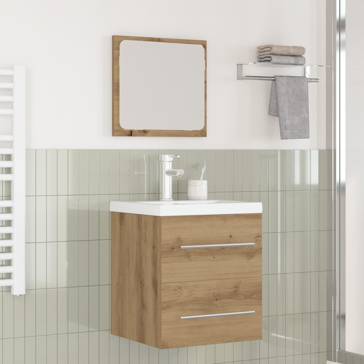 vidaXL Σετ Επίπλων Μπάνιου 2 τεμ. Artisan Oak Επεξεργασμένο Ξύλο