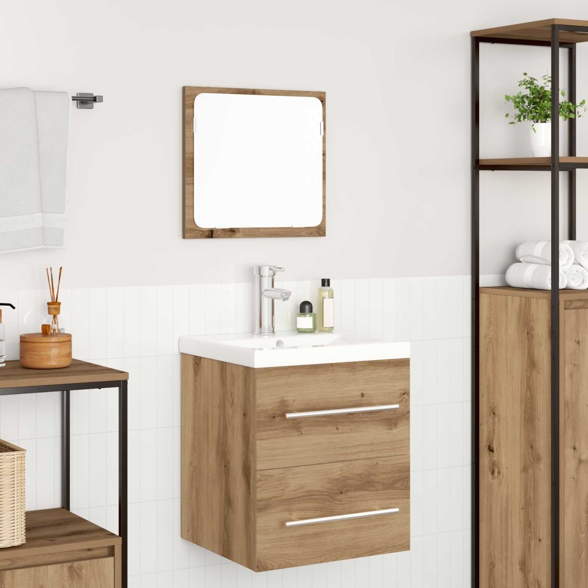 vidaXL Σετ Επίπλων Μπάνιου 2 τεμ. Artisan Oak Επεξεργασμένο Ξύλο