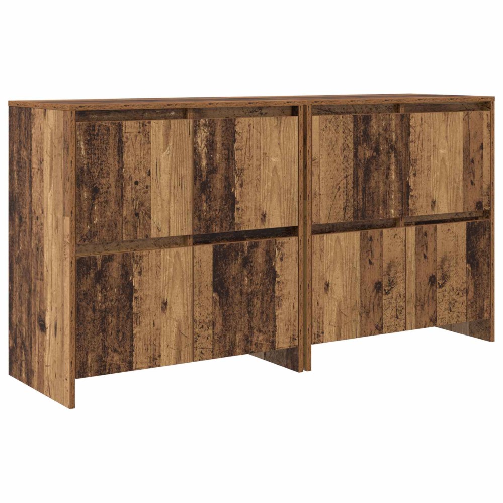 vidaXL Παραδοσιακά Πλευρικά Έπιπλα 2 τμχ. Παλαιό ξύλο 70 x 41 x 75 εκ.