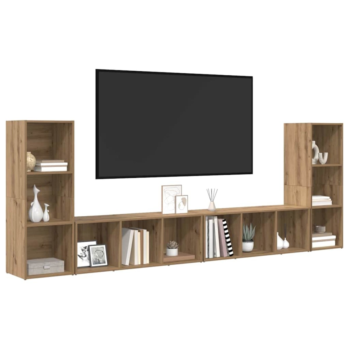 vidaXL Σετ επίπλου τηλεόρασης 4 τμχ. Artisan Oak Επεξεργασμένο Ξύλο