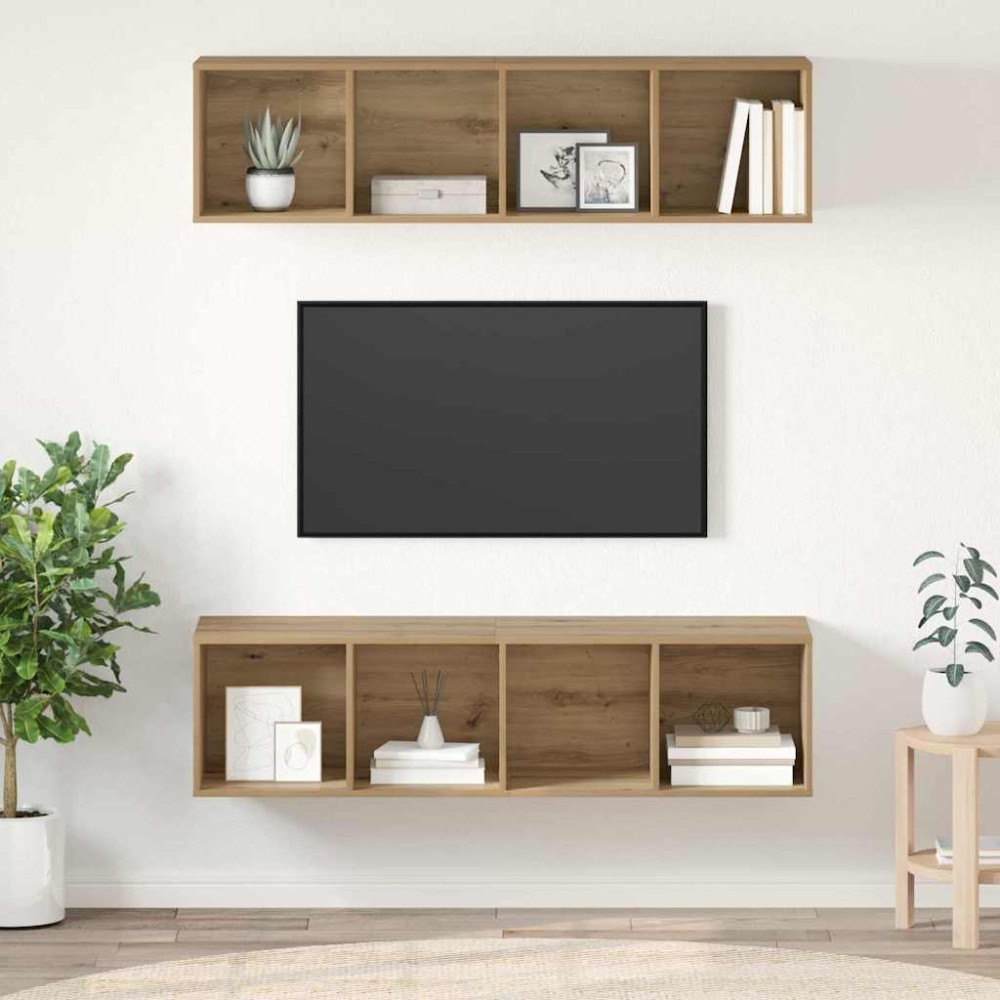 vidaXL Σετ επίπλου τηλεόρασης 2 τμχ. Artisan Oak Επεξεργασμένο Ξύλο
