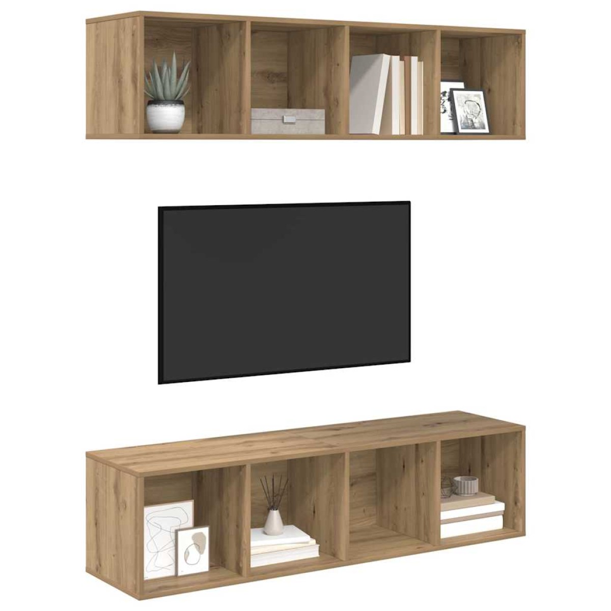 vidaXL Σετ επίπλου τηλεόρασης 2 τμχ. Artisan Oak Επεξεργασμένο Ξύλο
