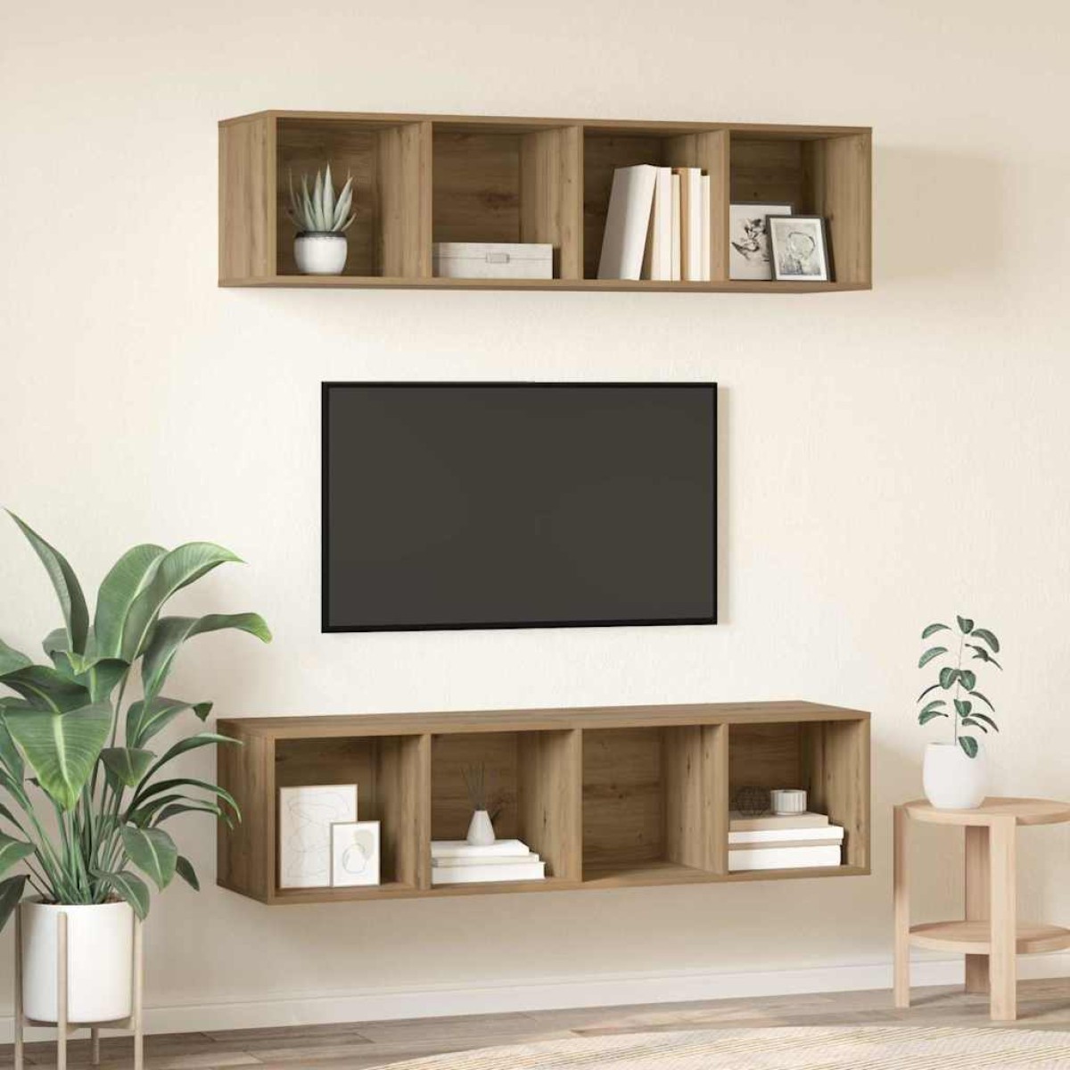 vidaXL Σετ επίπλου τηλεόρασης 2 τμχ. Artisan Oak Επεξεργασμένο Ξύλο