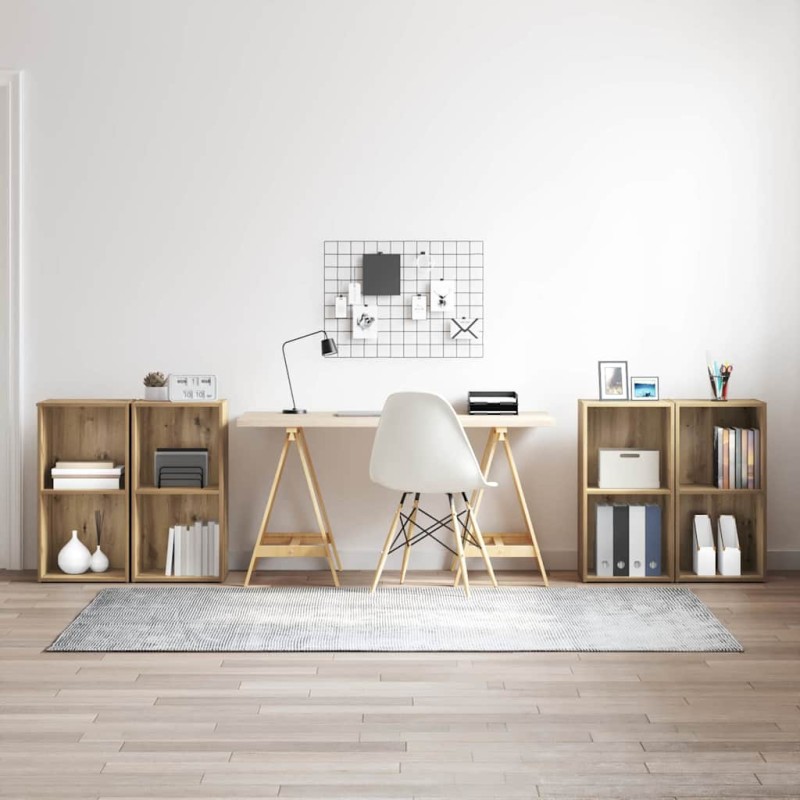 vidaXL Σετ επίπλου τηλεόρασης 4 τμχ. Artisan Oak Επεξεργασμένο Ξύλο