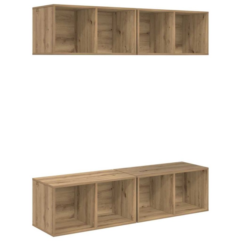 vidaXL Σετ επίπλου τηλεόρασης 4 τμχ. Artisan Oak Επεξεργασμένο Ξύλο