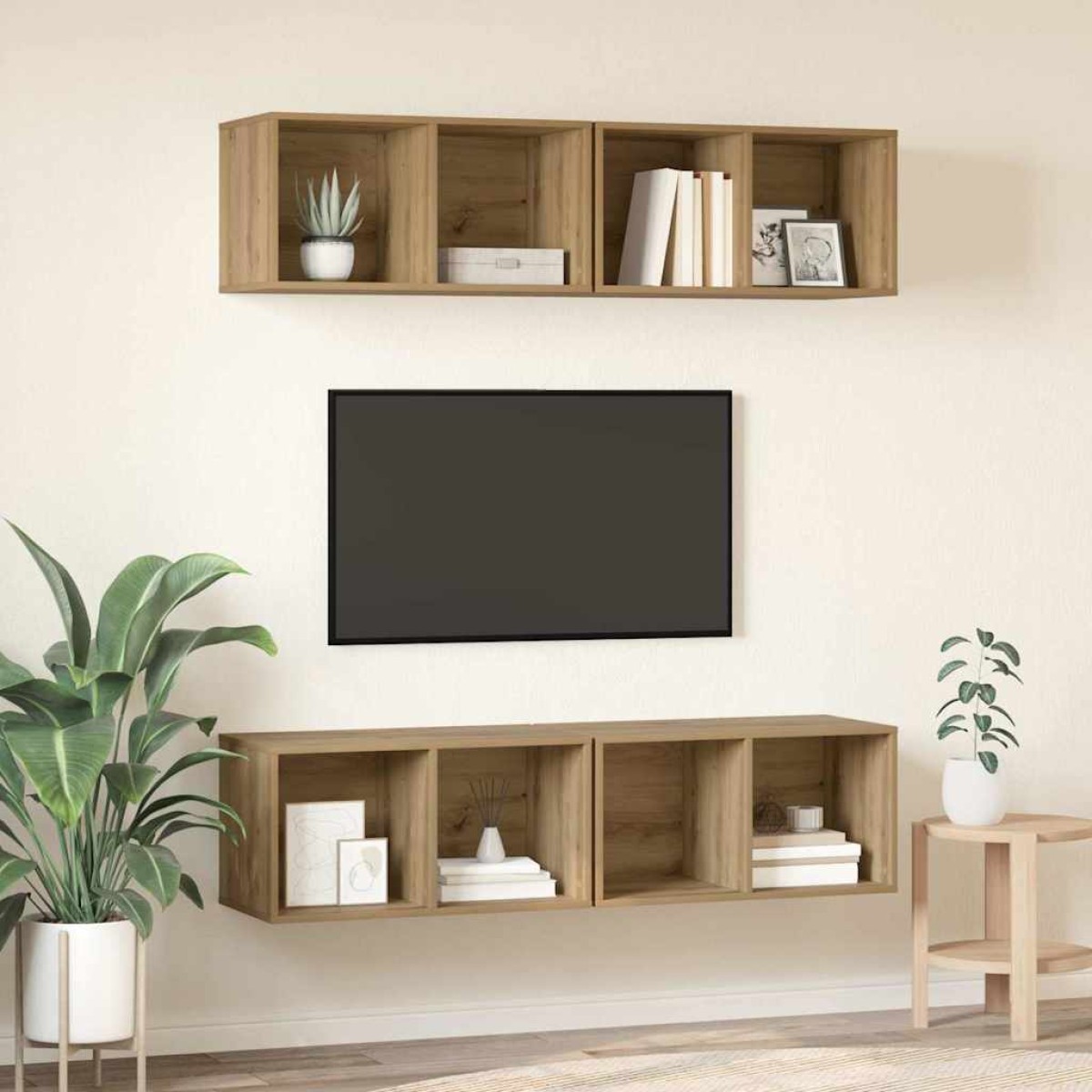 vidaXL Σετ επίπλου τηλεόρασης 4 τμχ. Artisan Oak Επεξεργασμένο Ξύλο