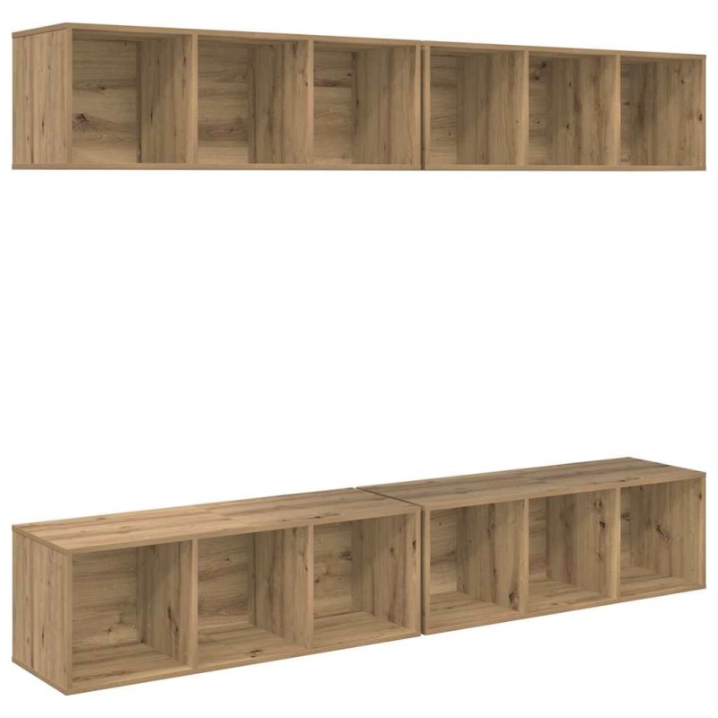 vidaXL Σετ επίπλου τηλεόρασης 4 τμχ. Artisan Oak Επεξεργασμένο Ξύλο