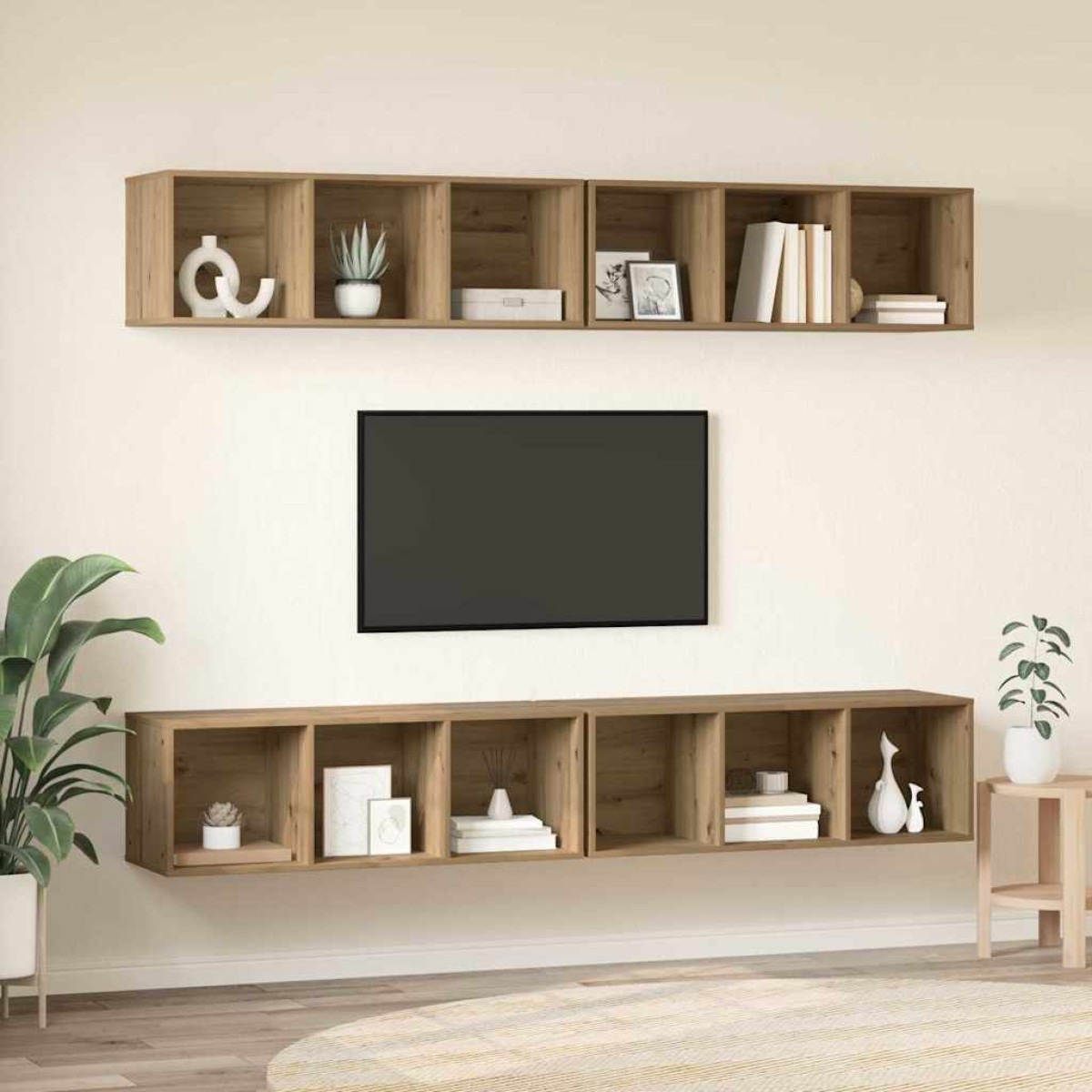 vidaXL Σετ επίπλου τηλεόρασης 4 τμχ. Artisan Oak Επεξεργασμένο Ξύλο
