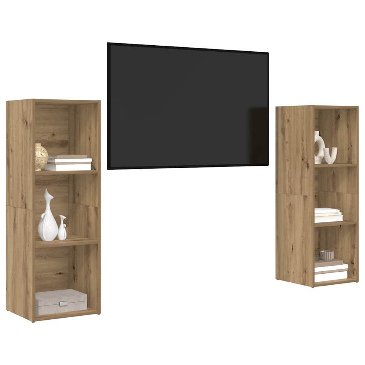 vidaXL Σετ επίπλου τηλεόρασης 2 τμχ. Artisan Oak Επεξεργασμένο Ξύλο