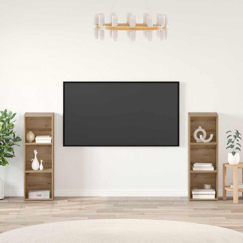 vidaXL Σετ επίπλου τηλεόρασης 2 τμχ. Artisan Oak Επεξεργασμένο Ξύλο