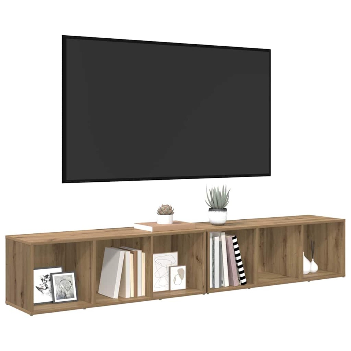 vidaXL Σετ επίπλου τηλεόρασης 2 τμχ. Artisan Oak Επεξεργασμένο Ξύλο