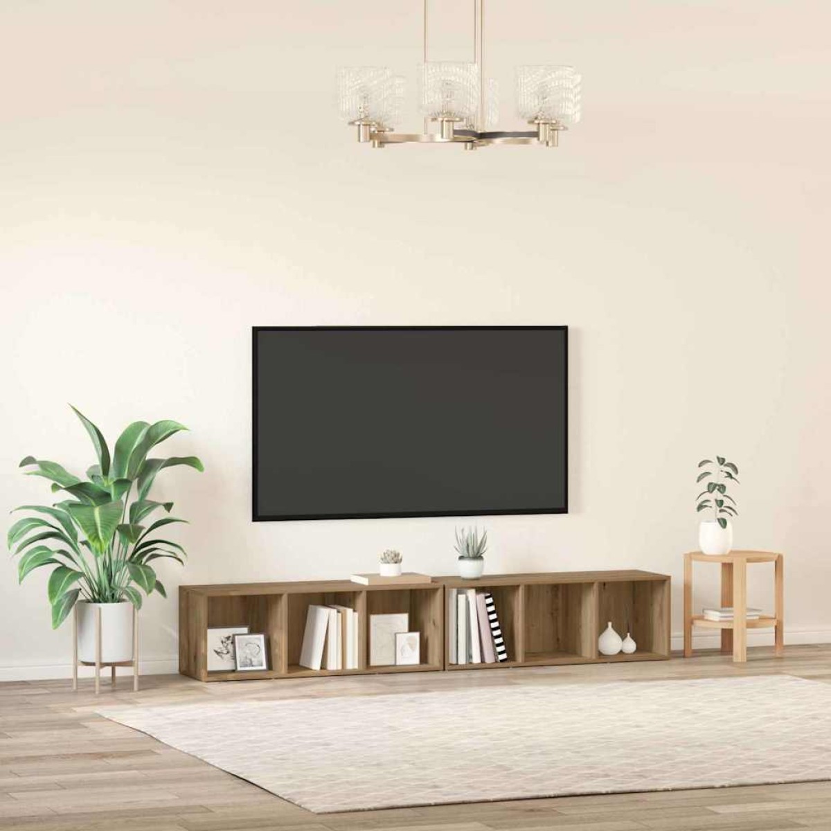 vidaXL Σετ επίπλου τηλεόρασης 2 τμχ. Artisan Oak Επεξεργασμένο Ξύλο