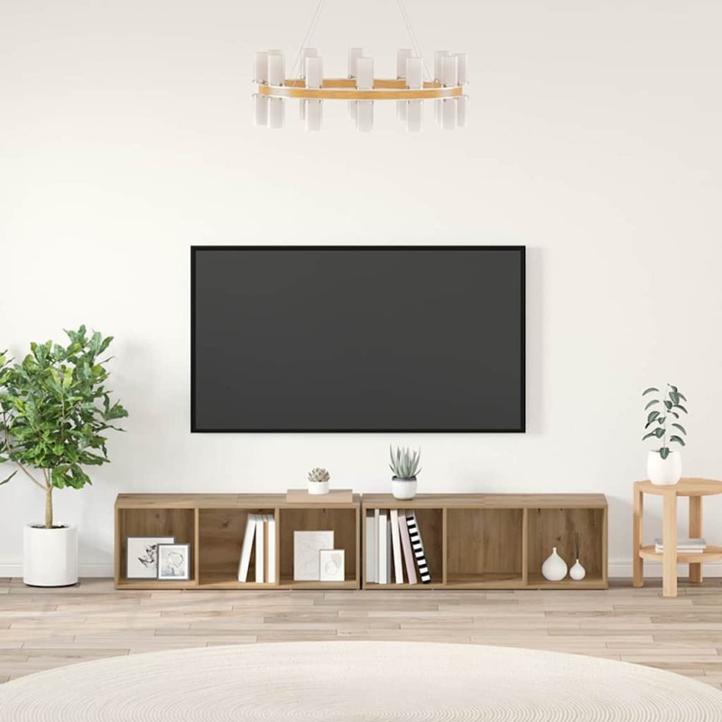 vidaXL Σετ επίπλου τηλεόρασης 2 τμχ. Artisan Oak Επεξεργασμένο Ξύλο