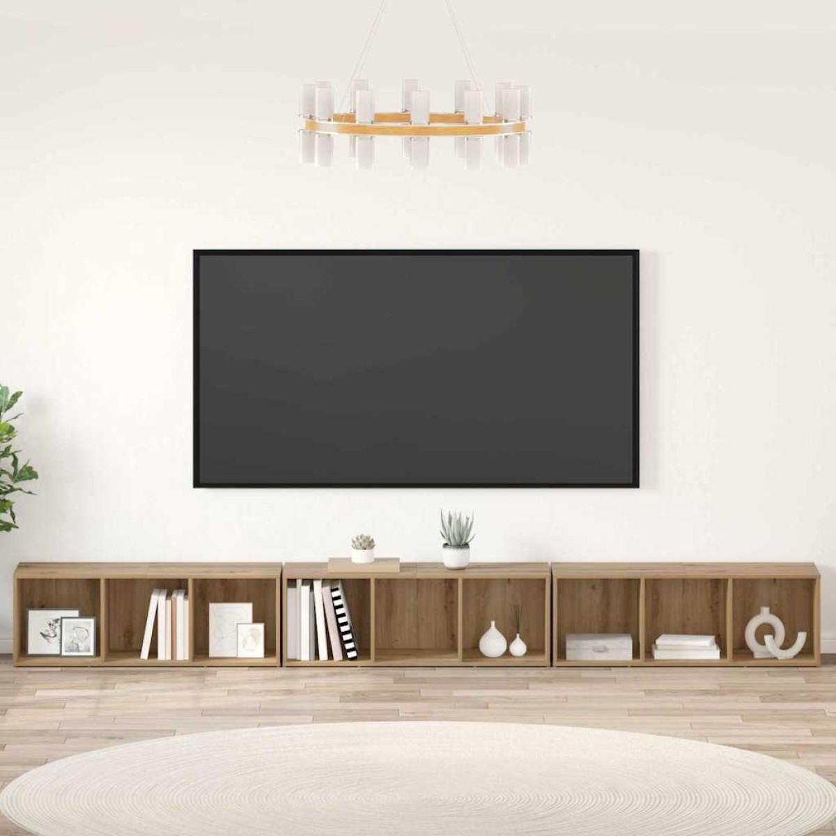 vidaXL Σετ επίπλου τηλεόρασης 3 τμχ. Artisan Oak Επεξεργασμένο Ξύλο
