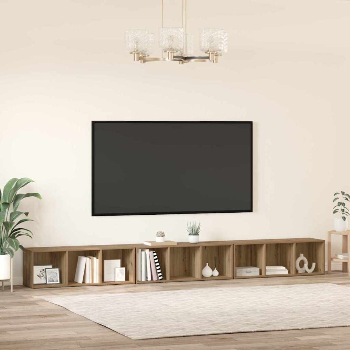 vidaXL Σετ επίπλου τηλεόρασης 3 τμχ. Artisan Oak Επεξεργασμένο Ξύλο