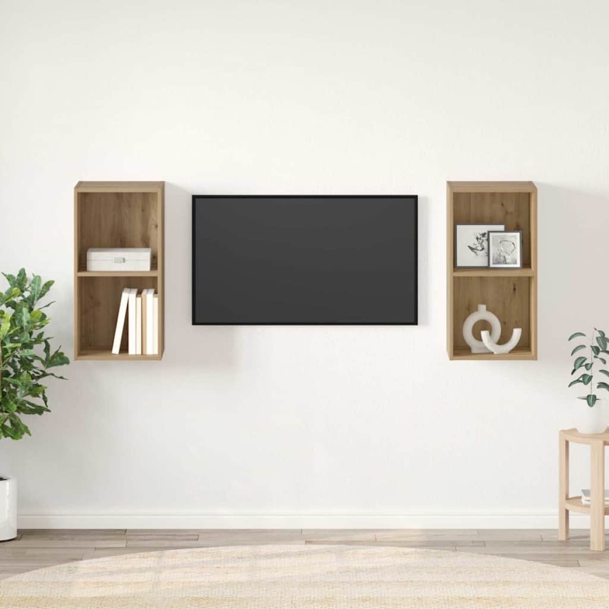 vidaXL Σετ επίπλου τηλεόρασης 2 τμχ. Artisan Oak Επεξεργασμένο Ξύλο