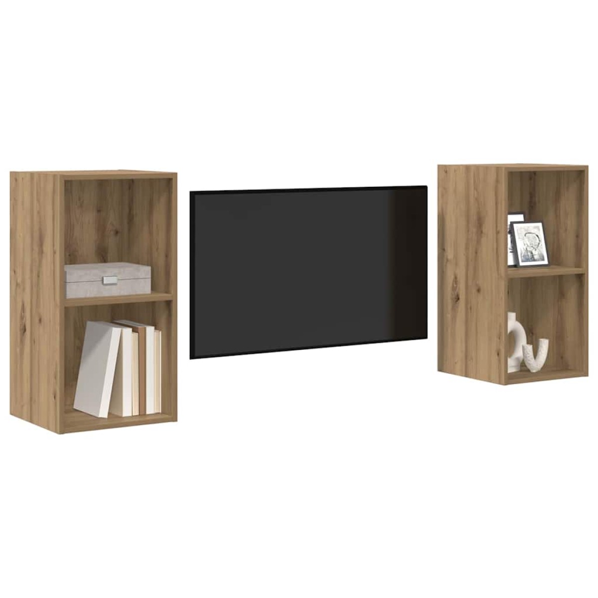 vidaXL Σετ επίπλου τηλεόρασης 2 τμχ. Artisan Oak Επεξεργασμένο Ξύλο