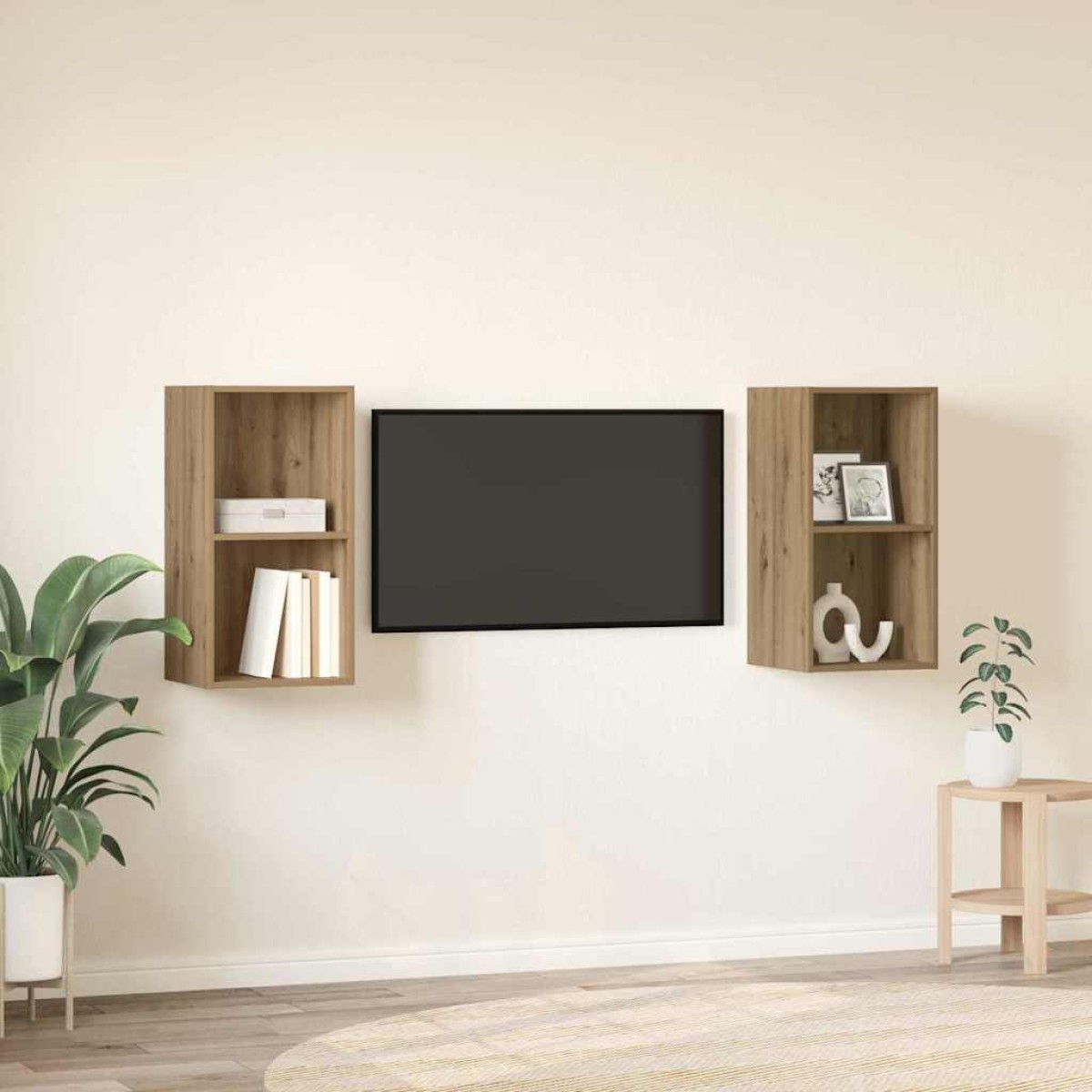 vidaXL Σετ επίπλου τηλεόρασης 2 τμχ. Artisan Oak Επεξεργασμένο Ξύλο