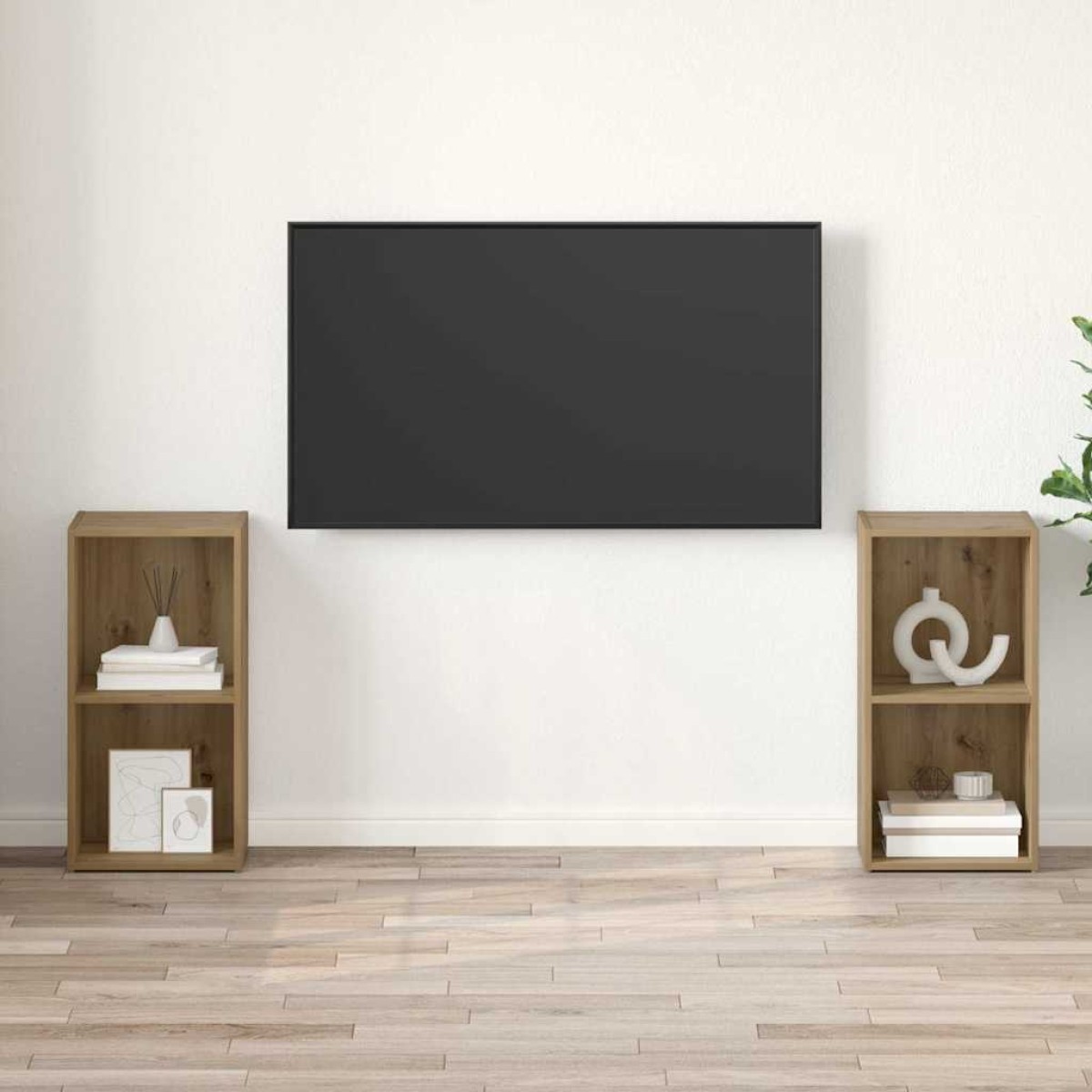 vidaXL Σετ επίπλου τηλεόρασης 2 τμχ. Artisan Oak Επεξεργασμένο Ξύλο