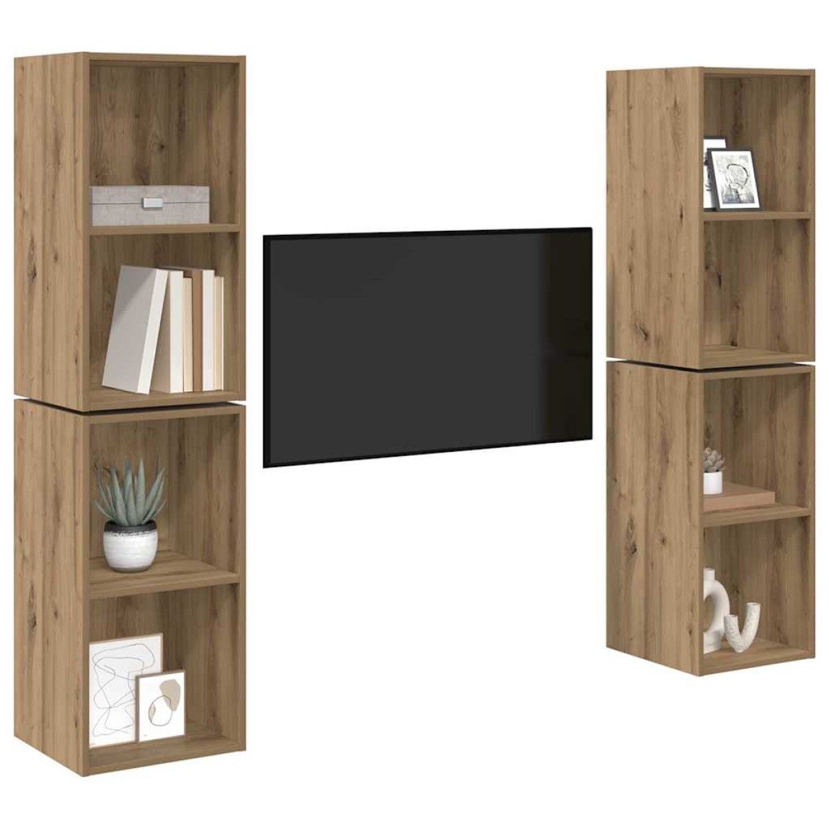 vidaXL Σετ επίπλου τηλεόρασης 4 τμχ. Artisan Oak Επεξεργασμένο Ξύλο