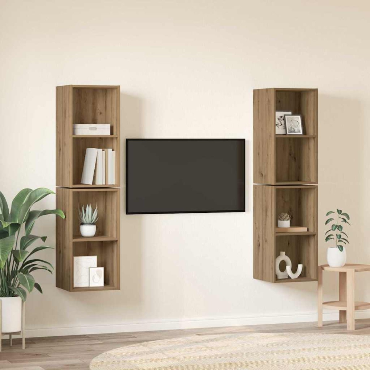 vidaXL Σετ επίπλου τηλεόρασης 4 τμχ. Artisan Oak Επεξεργασμένο Ξύλο