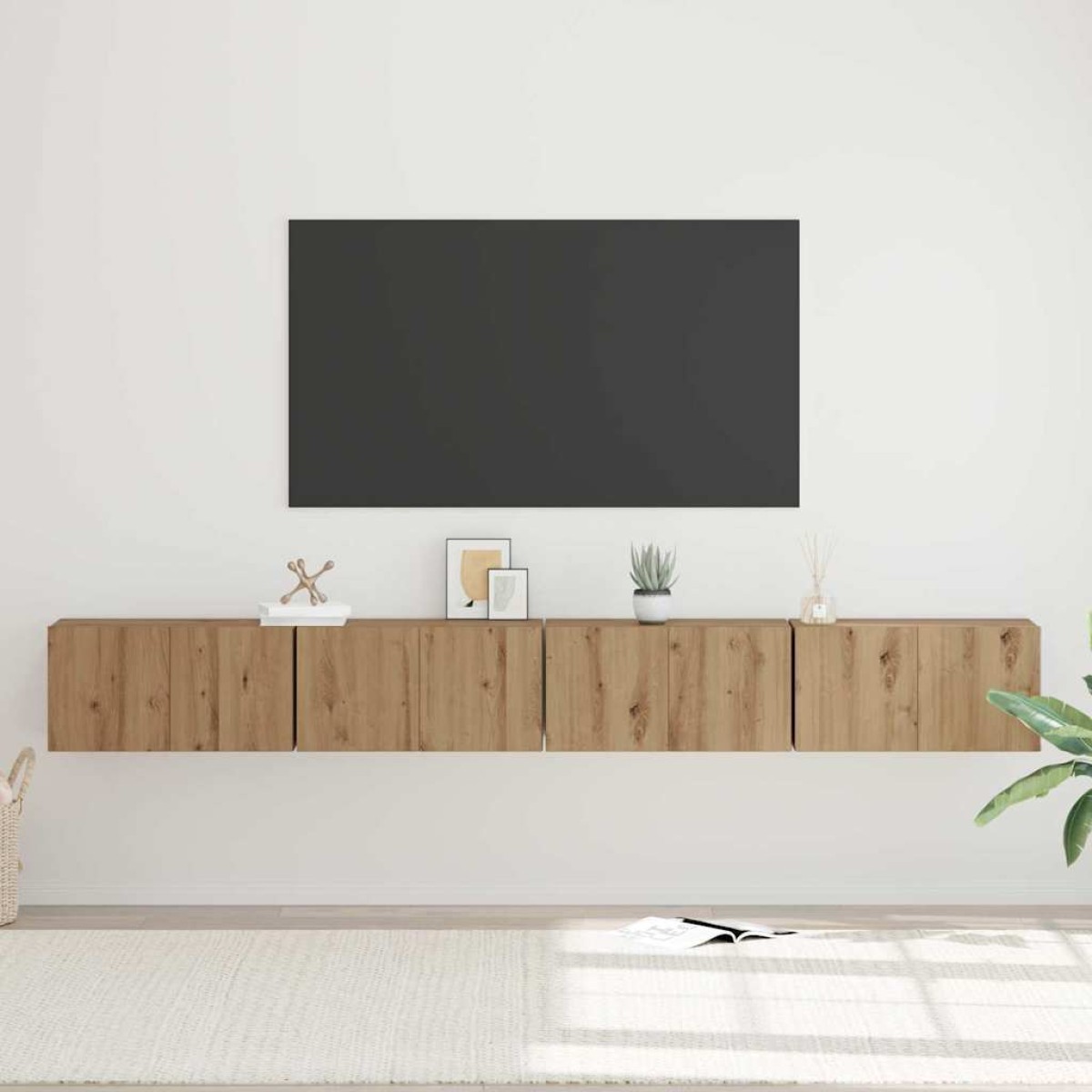vidaXL Σετ επίπλου τηλεόρασης 4 τμχ. Artisan Oak Επεξεργασμένο Ξύλο