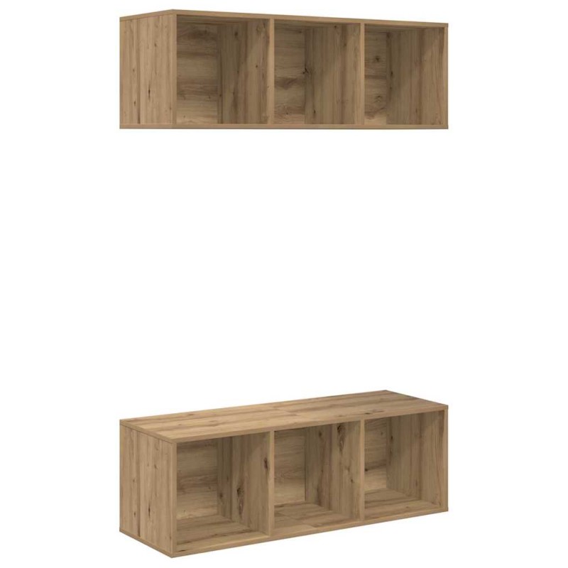 vidaXL Σετ επίπλου τηλεόρασης 2 τμχ. Artisan Oak Επεξεργασμένο Ξύλο