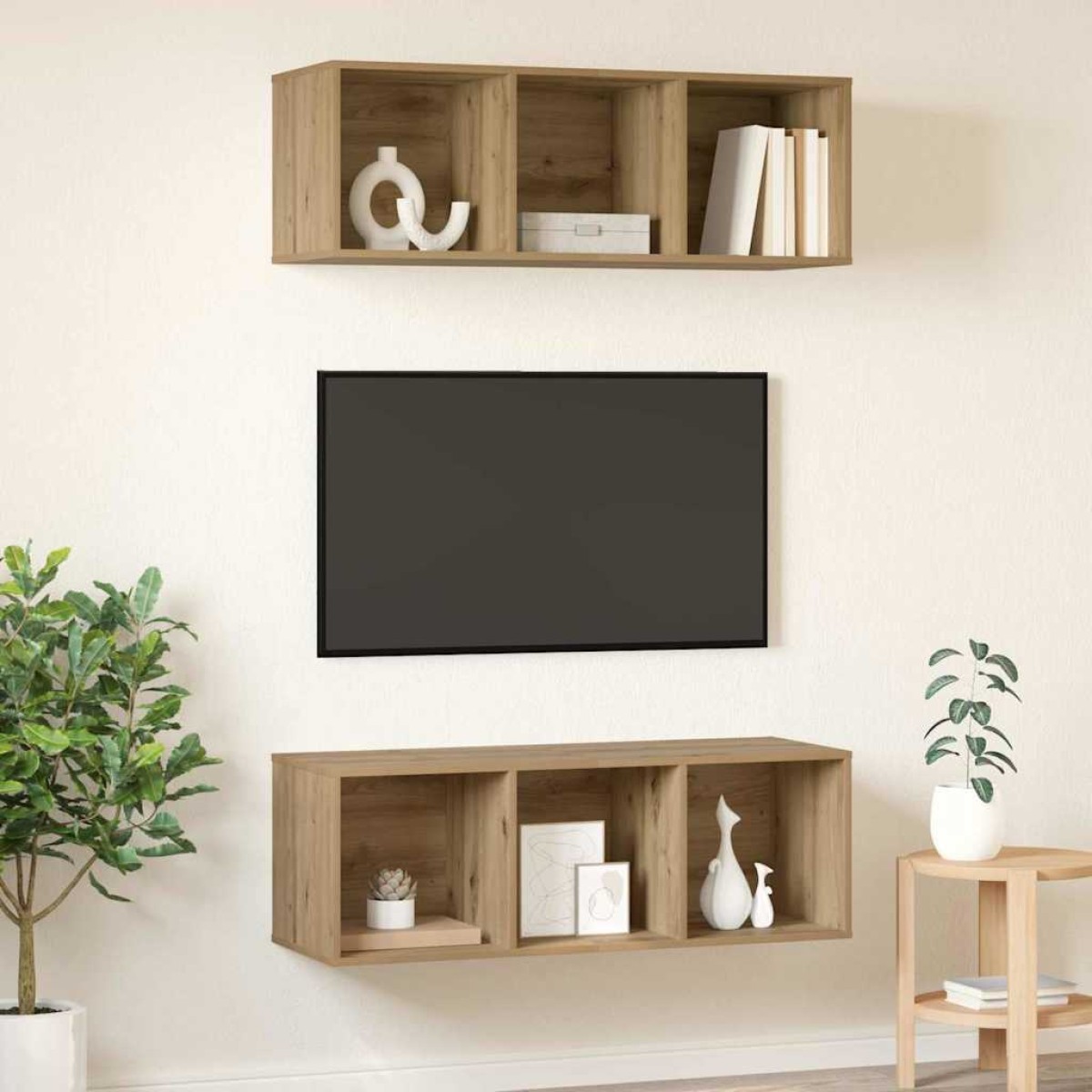 vidaXL Σετ επίπλου τηλεόρασης 2 τμχ. Artisan Oak Επεξεργασμένο Ξύλο